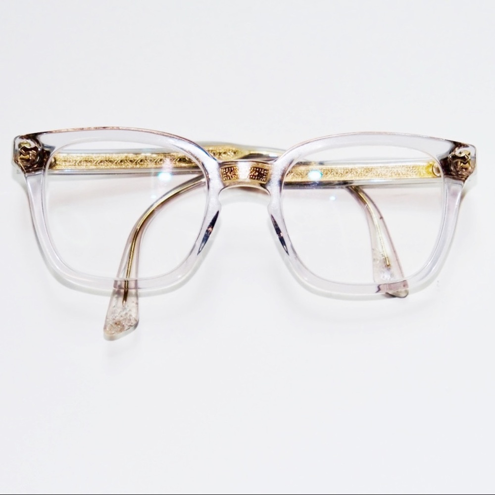 Pre-loved GUCCI clear and gold eyeglasses